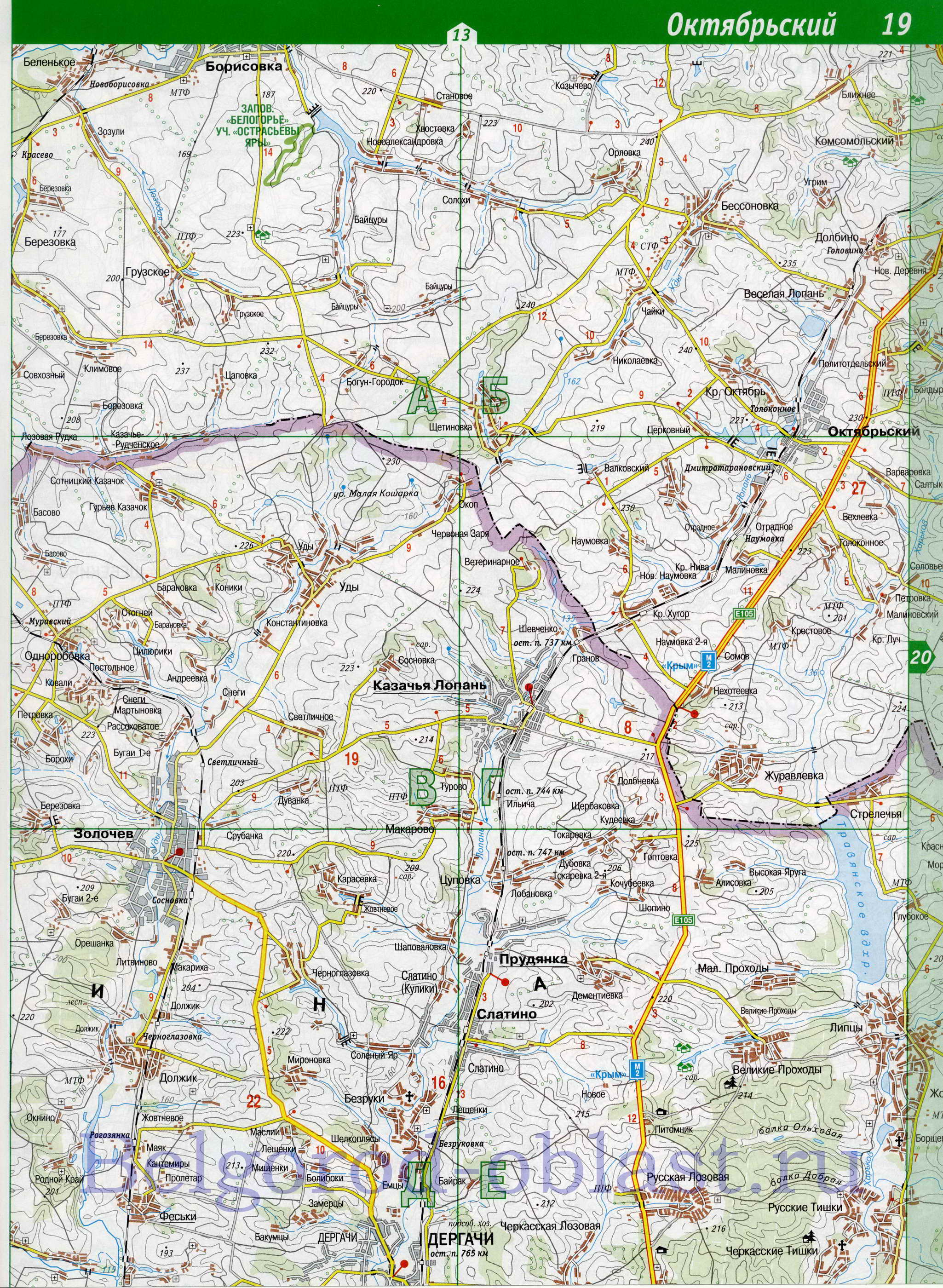 Карта Белгородского района. Подробная карта дорог - Белгородский район Белгородской области, A1 - 