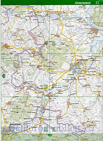 Алексеевский район, карта